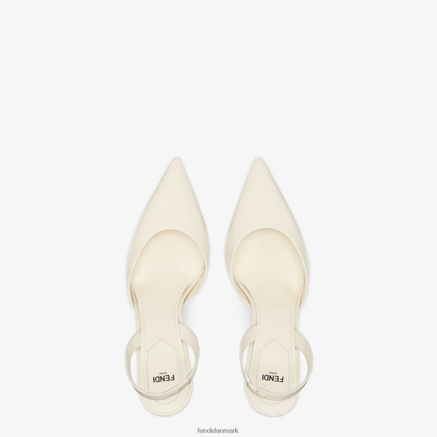 højhælede slingbacks i læder Kvinder Fendi fodtøj hvid A44V2D1366
