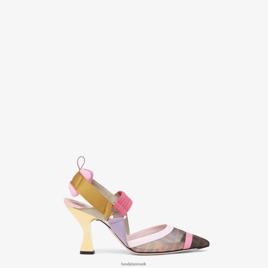 mesh højhælede slingbacks Kvinder Fendi fodtøj Brun A44V2D1392