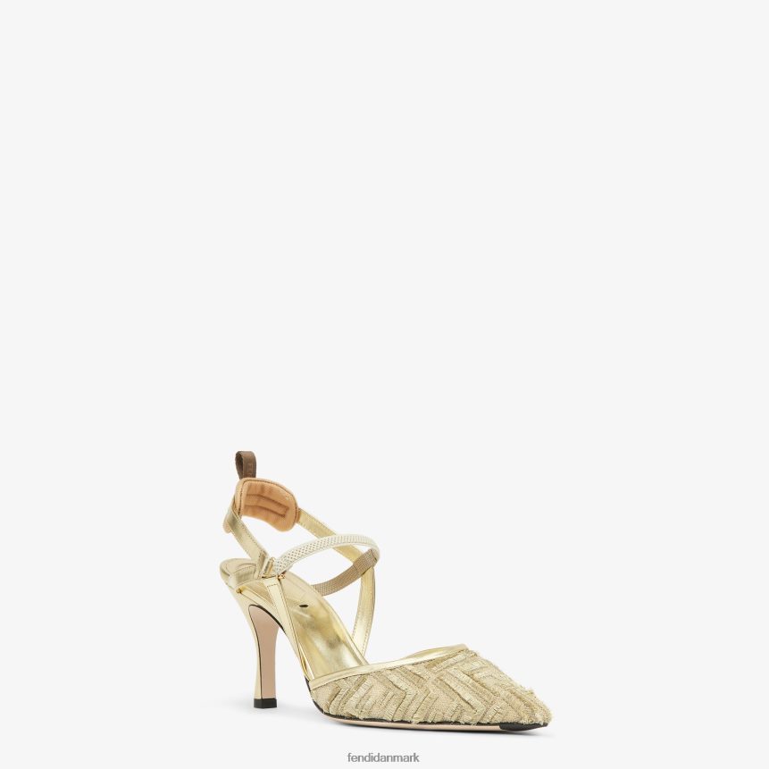 mesh højhælede slingbacks Kvinder Fendi fodtøj guld A44V2D1346