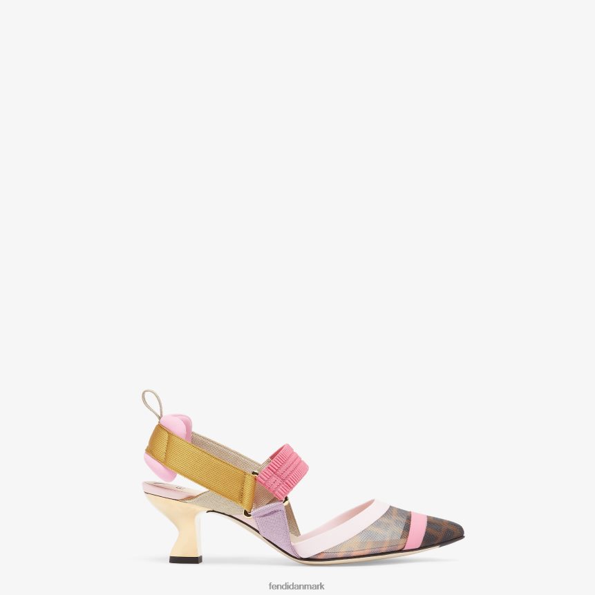 mesh mellemhælede slingbacks Kvinder Fendi fodtøj Brun A44V2D1390