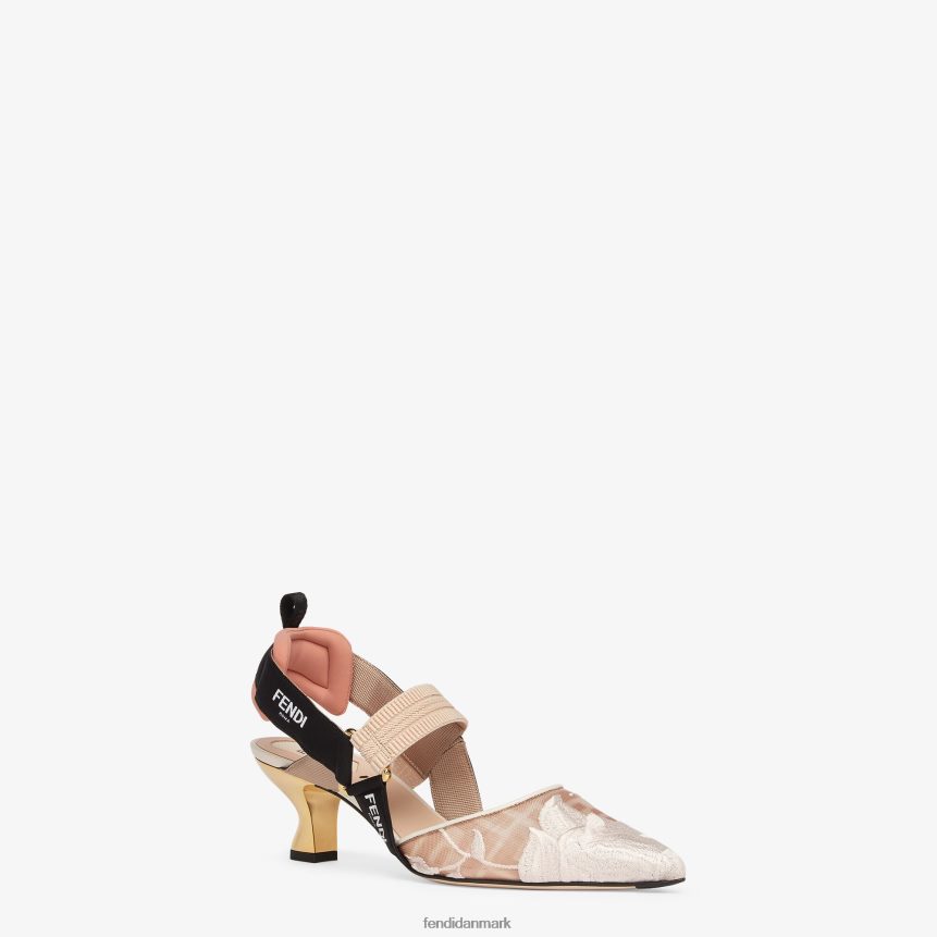 mesh mellemhælede slingbacks Kvinder Fendi fodtøj lyserød A44V2D1349