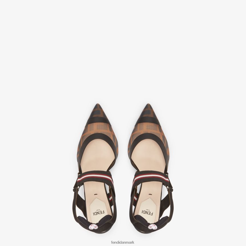 multitech mesh højhælede slingbacks Kvinder Fendi fodtøj Brun A44V2D1384