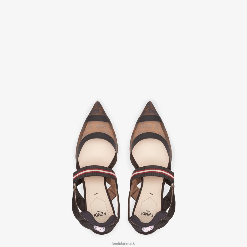 multitech mesh mellemhæl slingbacks Kvinder Fendi fodtøj Brun A44V2D1394
