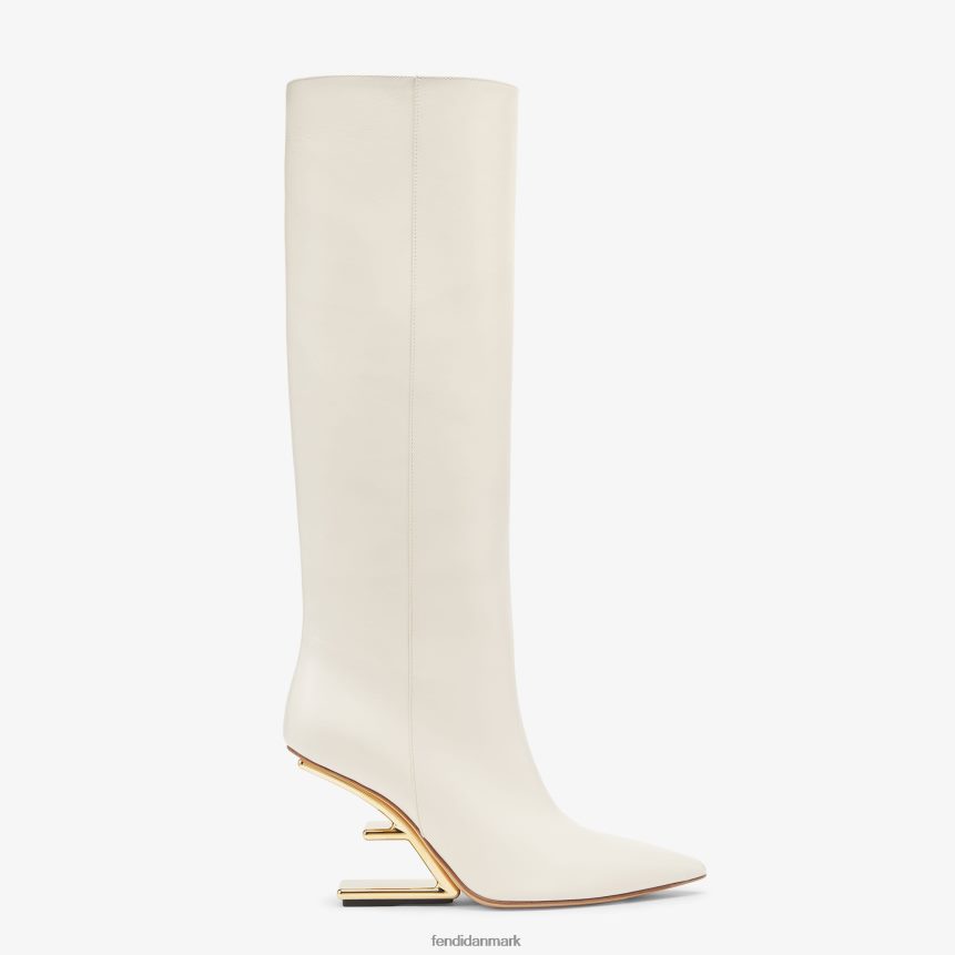 højhælede læderstøvler Kvinder Fendi fodtøj hvid A44V2D1355