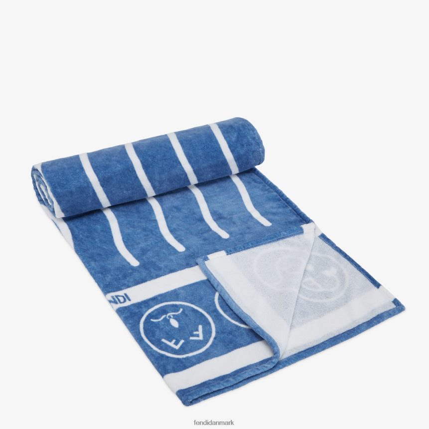 strandhåndklæde i bomuld Kvinder Fendi tilbehør blå A44V2D131