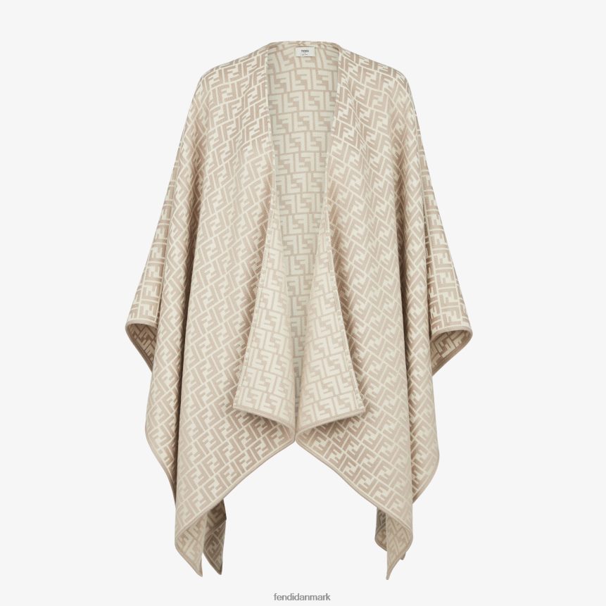 uld og silke poncho Kvinder Fendi tilbehør beige A44V2D53