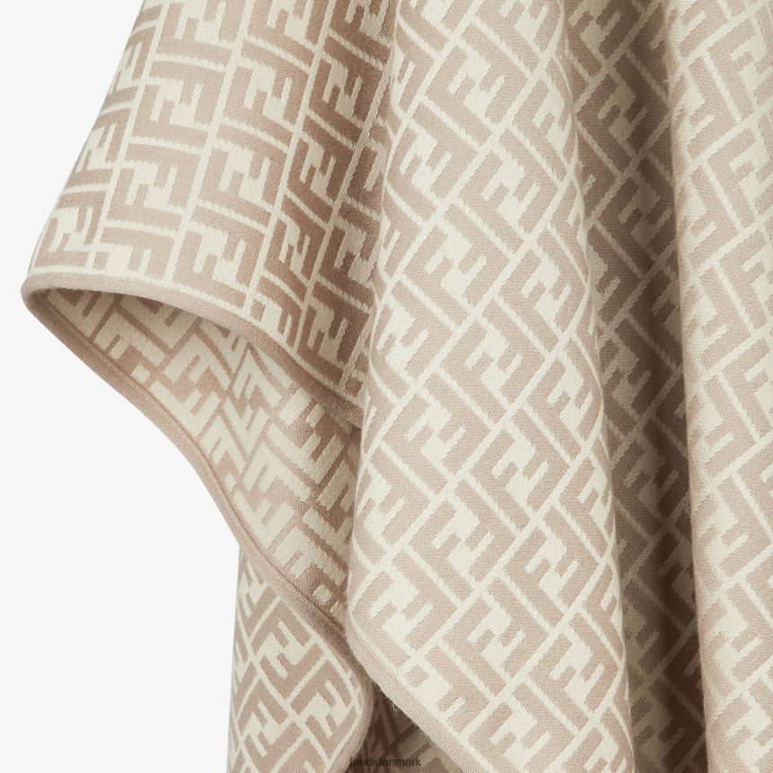 uld og silke poncho Kvinder Fendi tilbehør beige A44V2D53