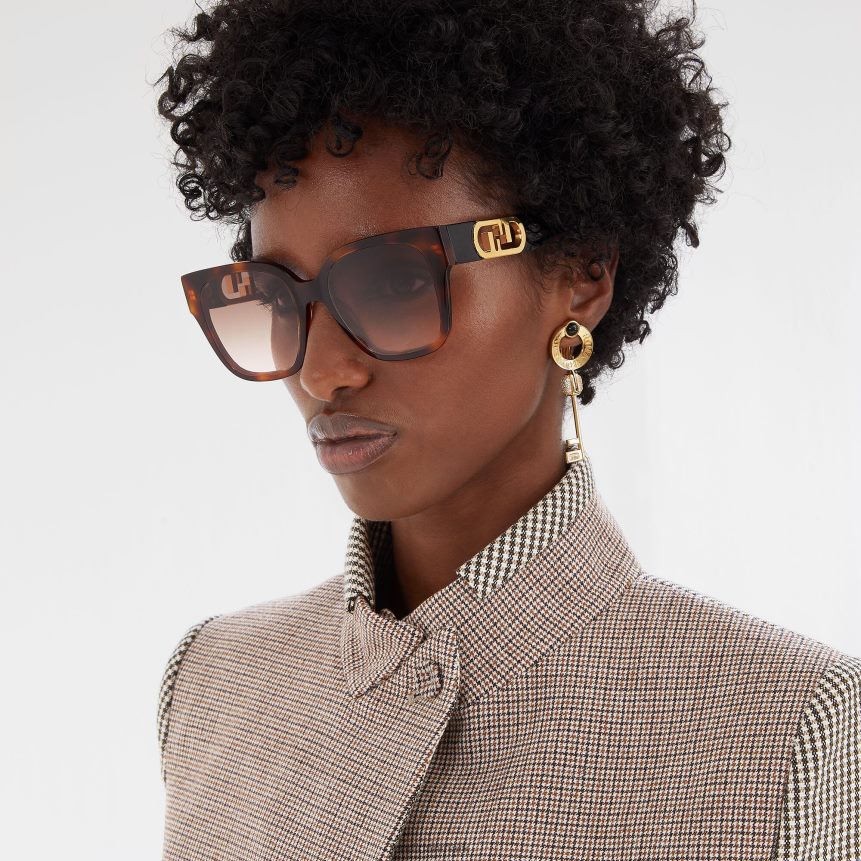 havana acetat solbriller Kvinder Fendi tilbehør Brun A44V2D325