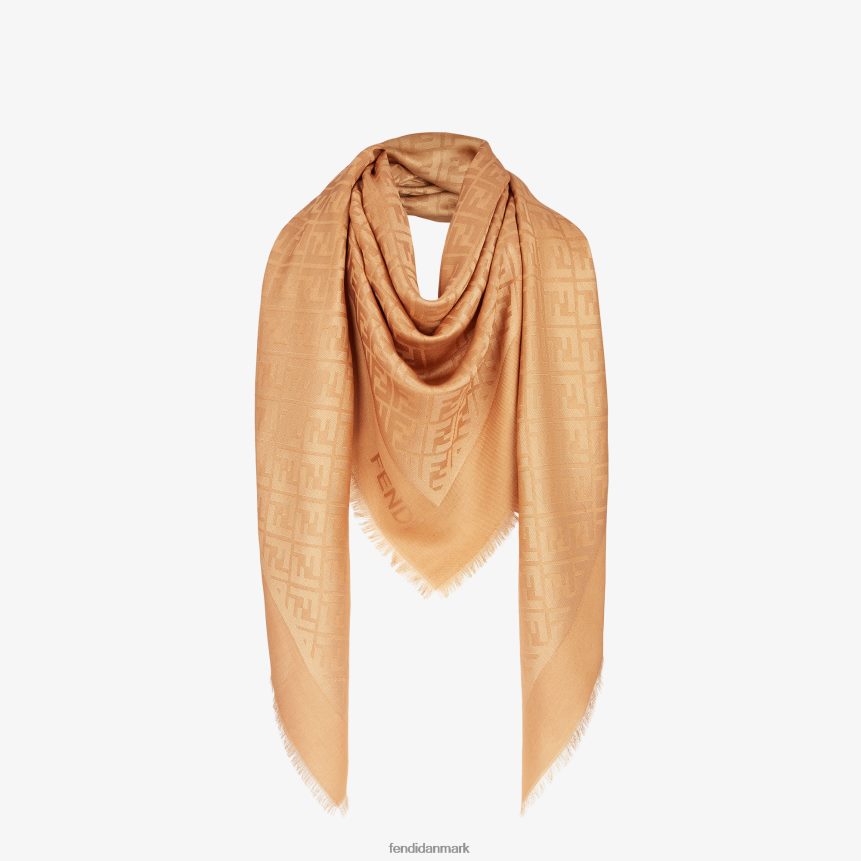 karamel-silke og uld sjal Kvinder Fendi tilbehør beige A44V2D80