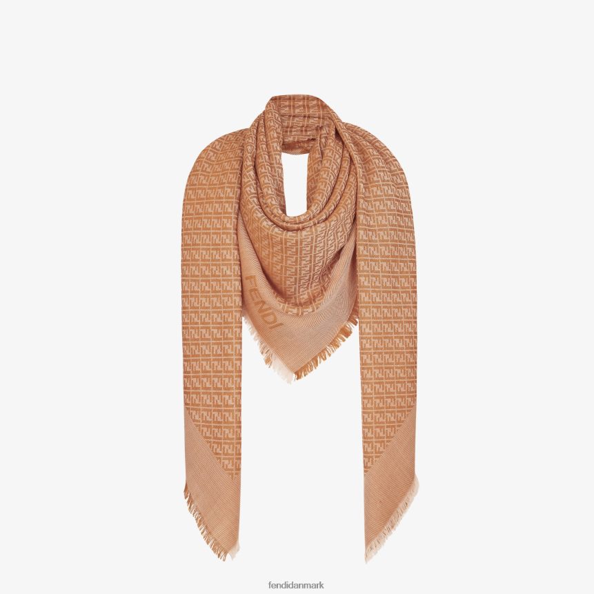 karamelsilke og uldsjal Kvinder Fendi tilbehør Brun A44V2D209