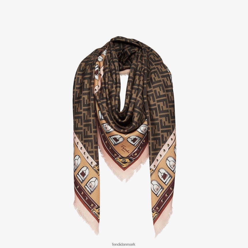 kashmir uld og silkesjal Kvinder Fendi tilbehør Brun A44V2D6