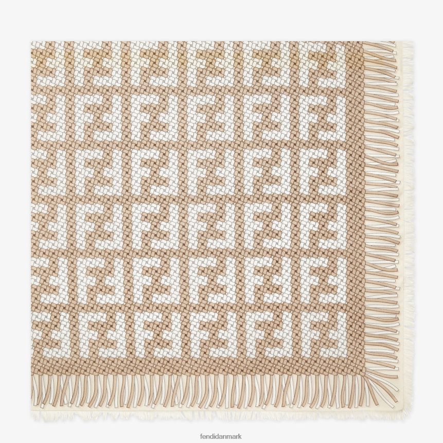 modal og silkesjal Kvinder Fendi tilbehør beige A44V2D173