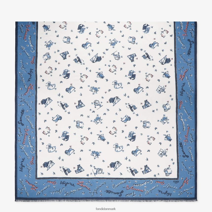 silke stjal Kvinder Fendi tilbehør blå A44V2D126