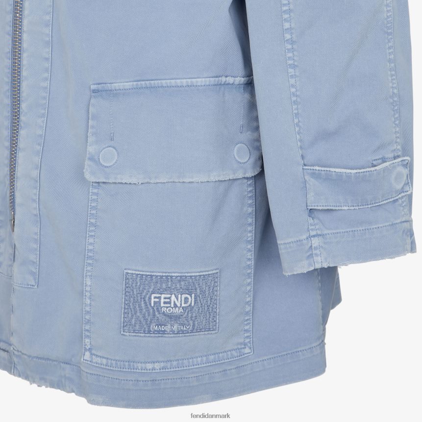 gabardine parka Mænd Fendi beklædning lyseblå A44V2D1911