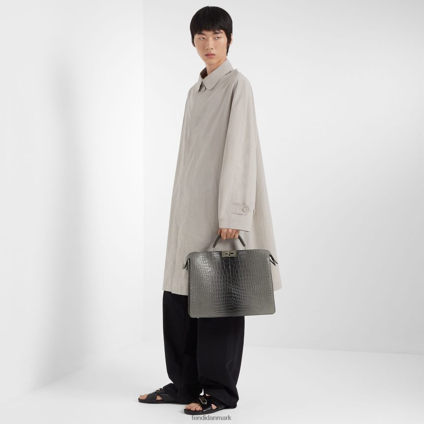 nylon trenchcoat Mænd Fendi beklædning grå A44V2D2057