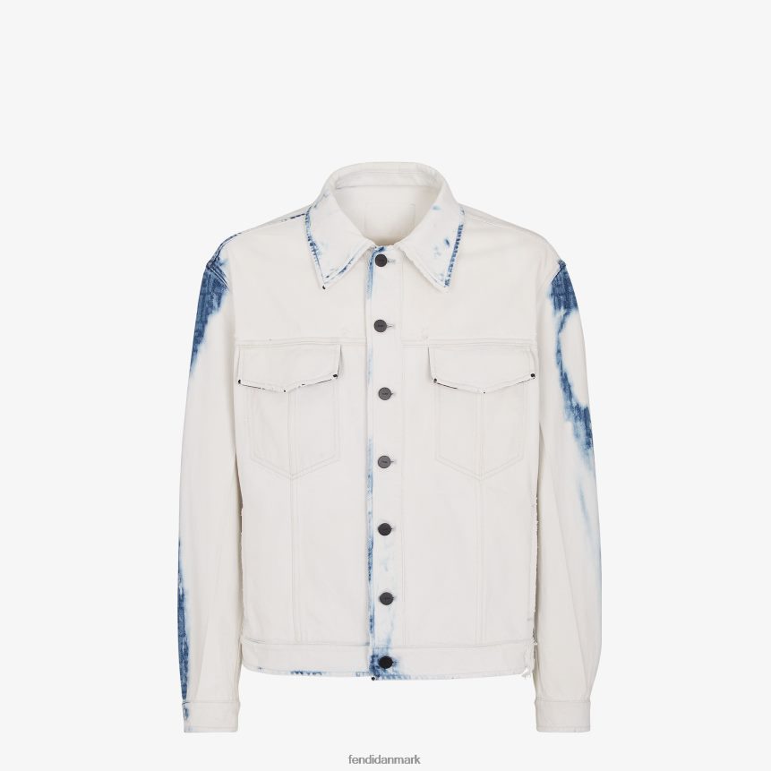 bleget denimjakke Mænd Fendi beklædning blå A44V2D2023