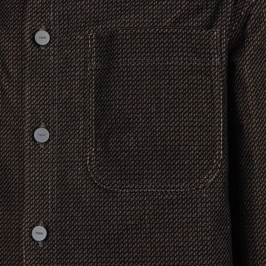 denimjakke Mænd Fendi beklædning Brun A44V2D2192