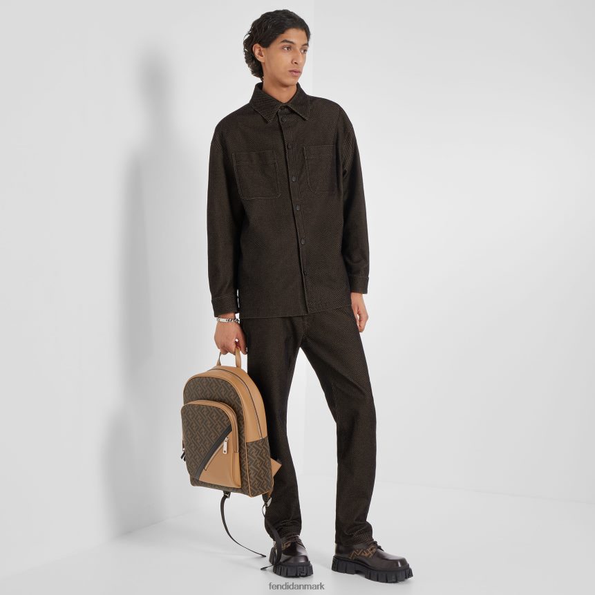 denimjakke Mænd Fendi beklædning Brun A44V2D2192