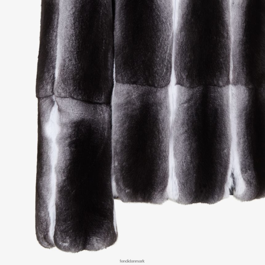 naturlig chinchilla jakke Mænd Fendi beklædning sort A44V2D2213