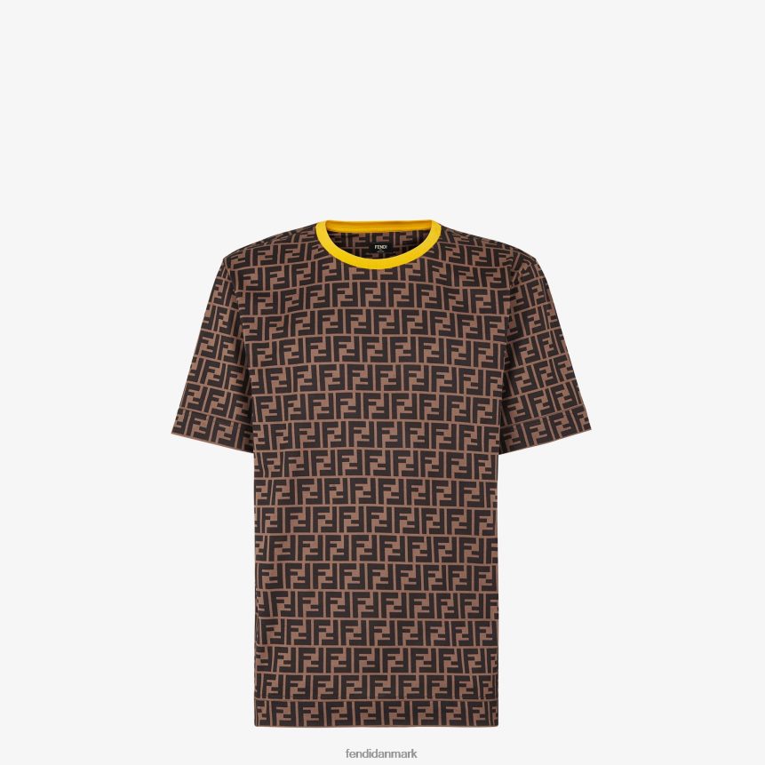 bomuld t-shirt Mænd Fendi beklædning Brun A44V2D1986