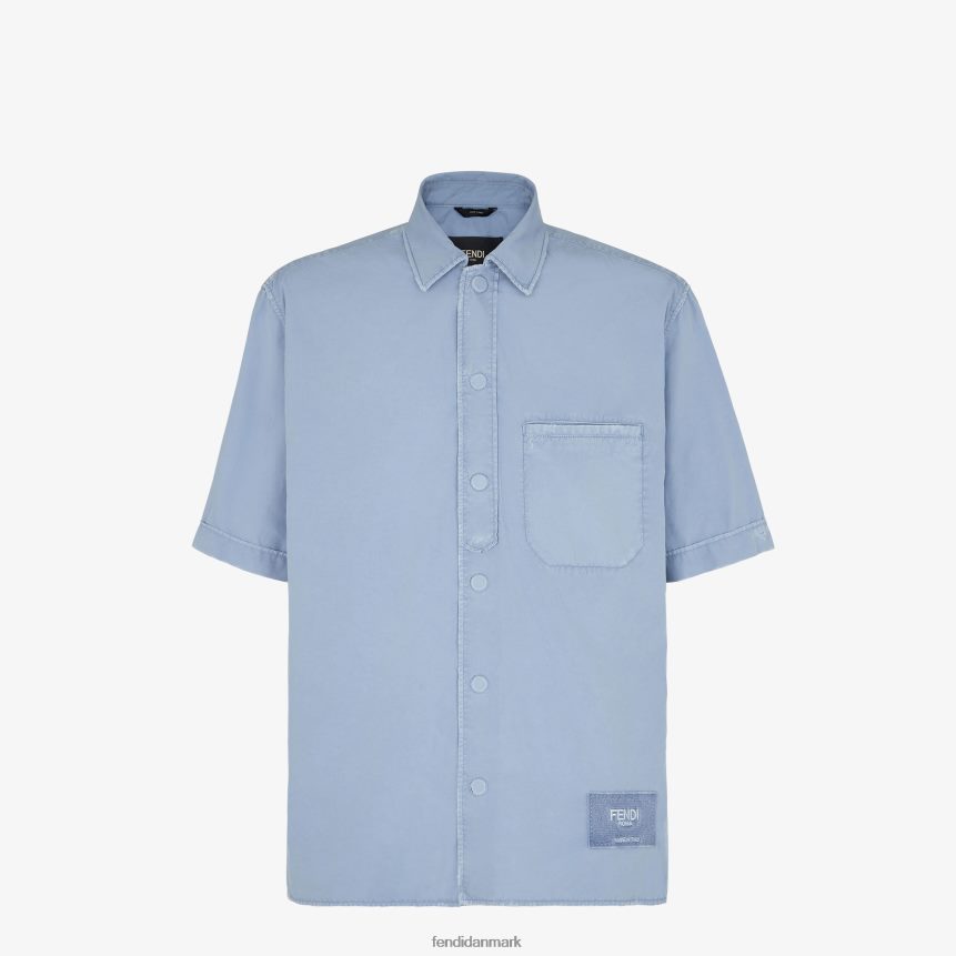 bomuldsskjorte Mænd Fendi beklædning lyseblå A44V2D1910