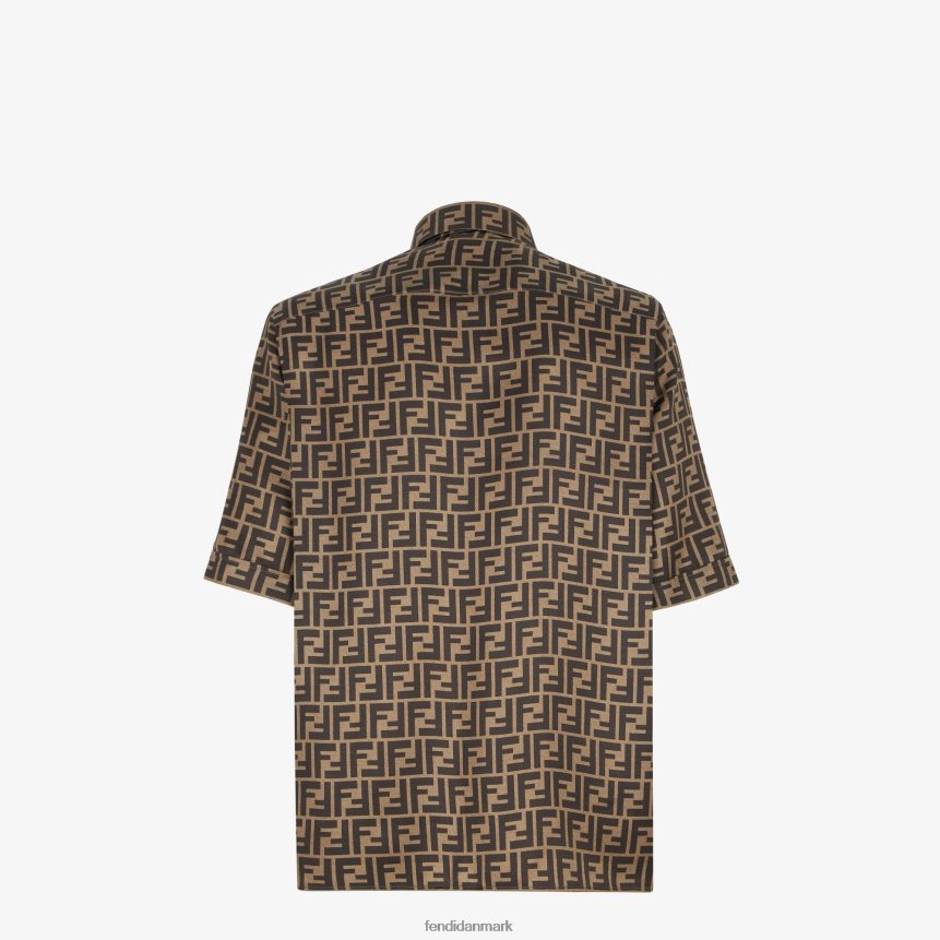 silke skjorte Mænd Fendi beklædning Brun A44V2D1934