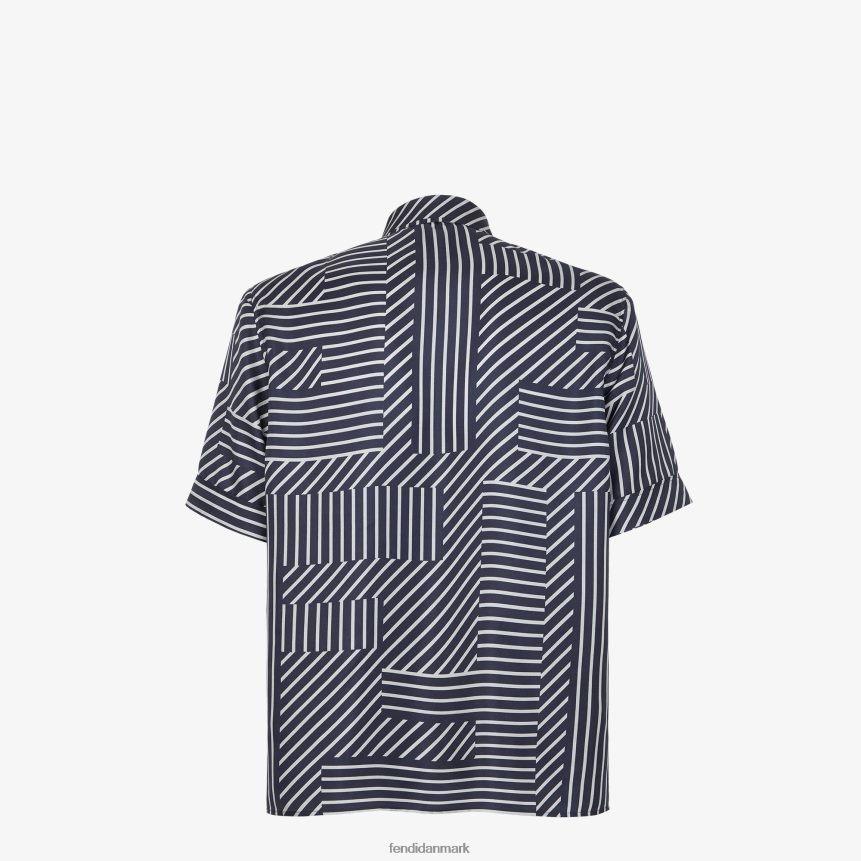 silke skjorte Mænd Fendi beklædning blå A44V2D1919