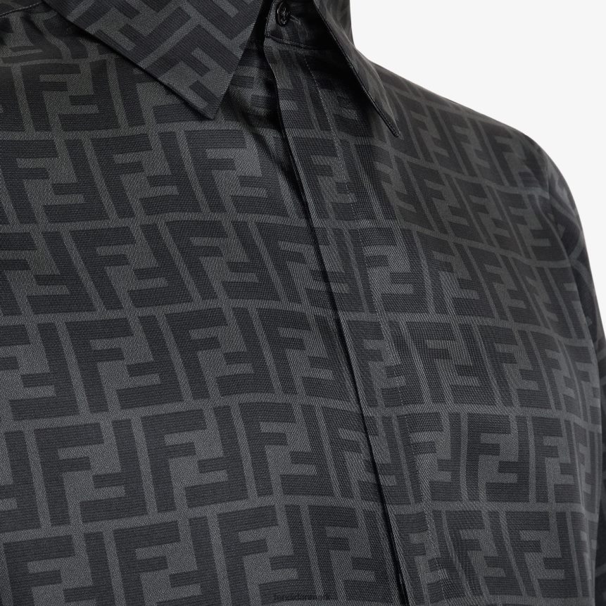 silke skjorte Mænd Fendi beklædning grå A44V2D2132