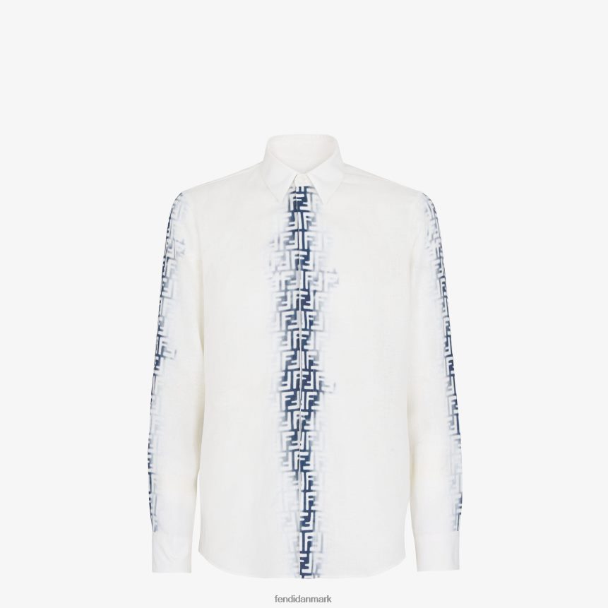 skjorte i bleget hør Mænd Fendi beklædning blå A44V2D2038