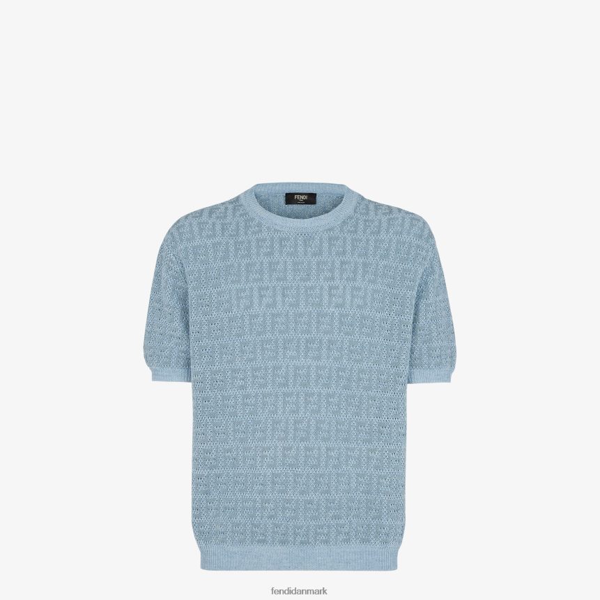 hør-, bomulds- og silketrøje Mænd Fendi beklædning lyseblå A44V2D1909