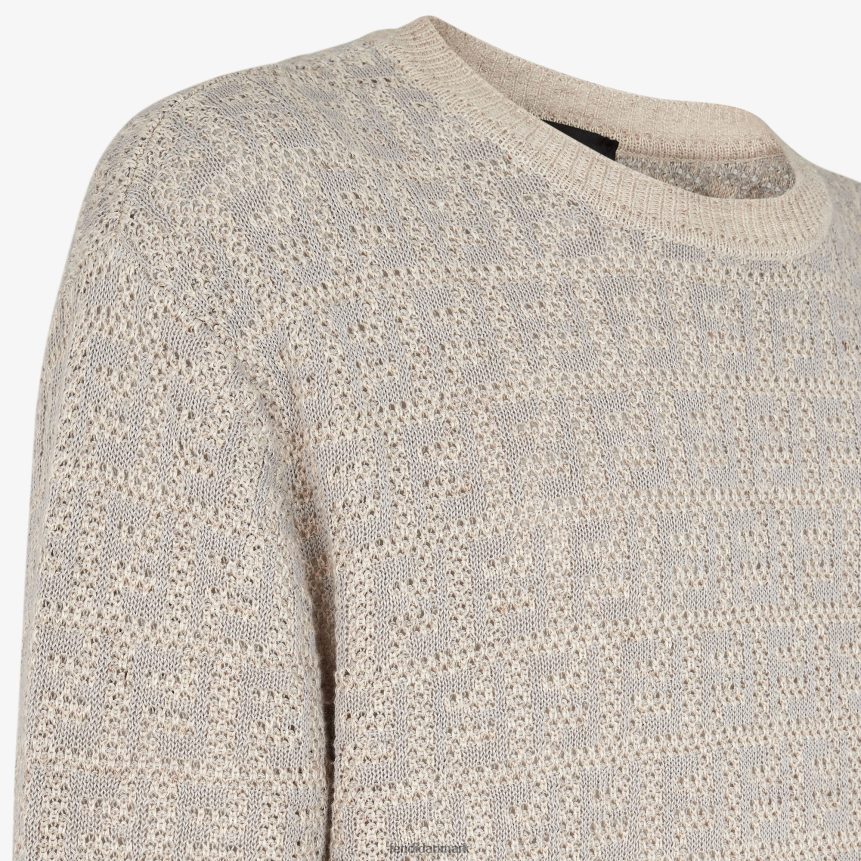 linned, bomuld og silke sweater Mænd Fendi beklædning grå A44V2D1932