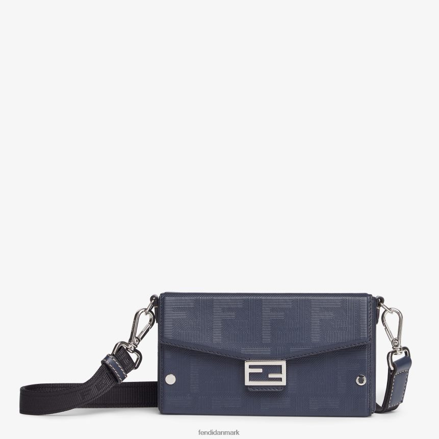 baguette blød bagagerumslædertaske Mænd Fendi tilbehør blå A44V2D2618