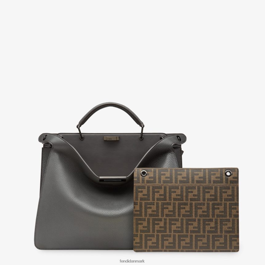 peekaboo iseeu medium lædertaske Mænd Fendi tilbehør grå A44V2D1816