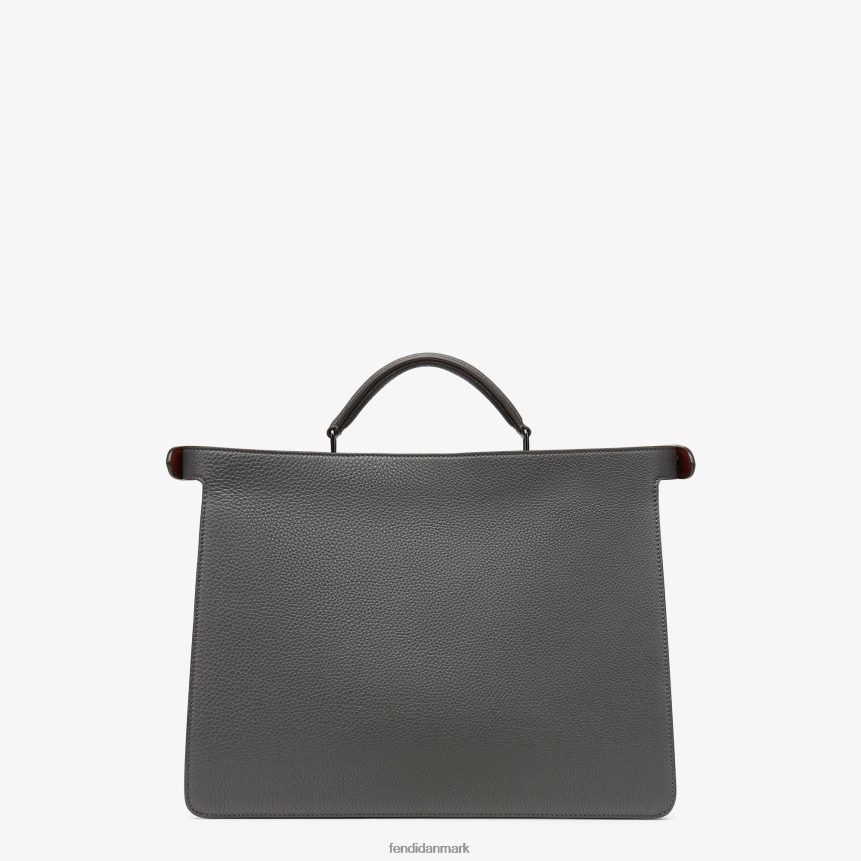 peekaboo iseeu medium lædertaske Mænd Fendi tilbehør grå A44V2D1816