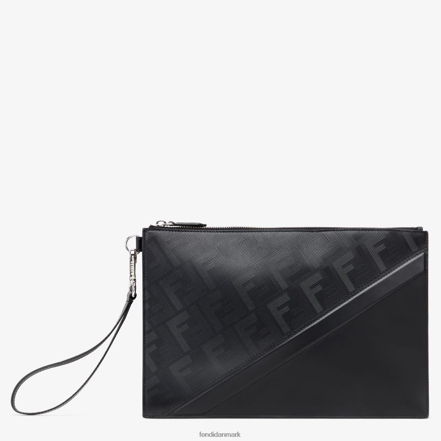 skygge diagonal lædertaske Mænd Fendi tilbehør sort A44V2D1897