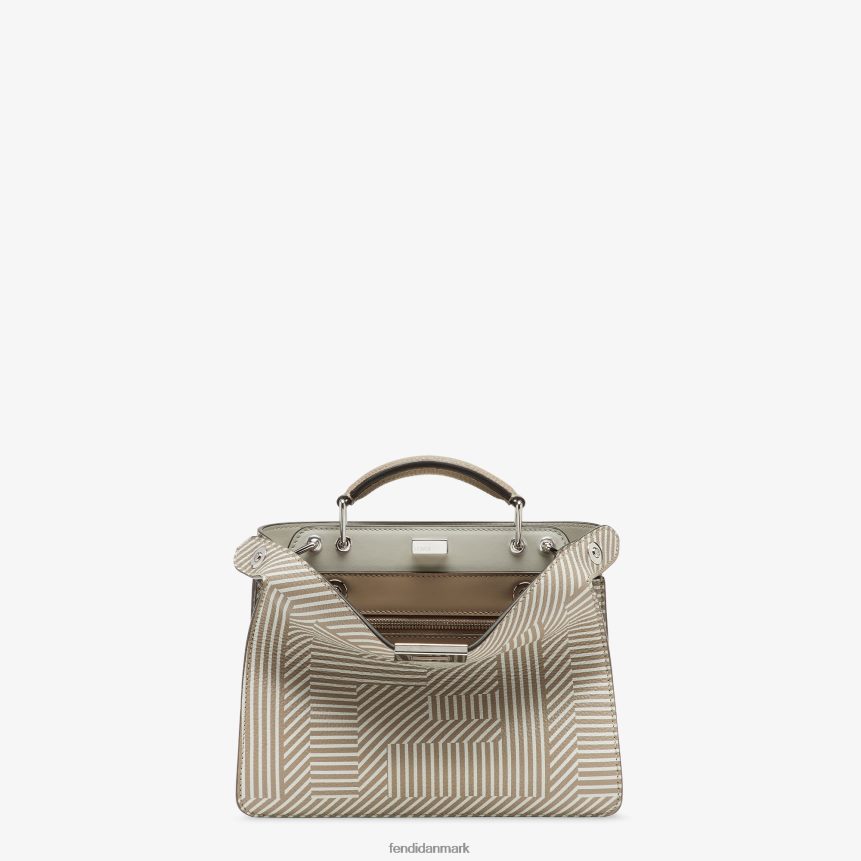 tofarvet lædertaske med tryk Mænd Fendi tilbehør beige A44V2D1820