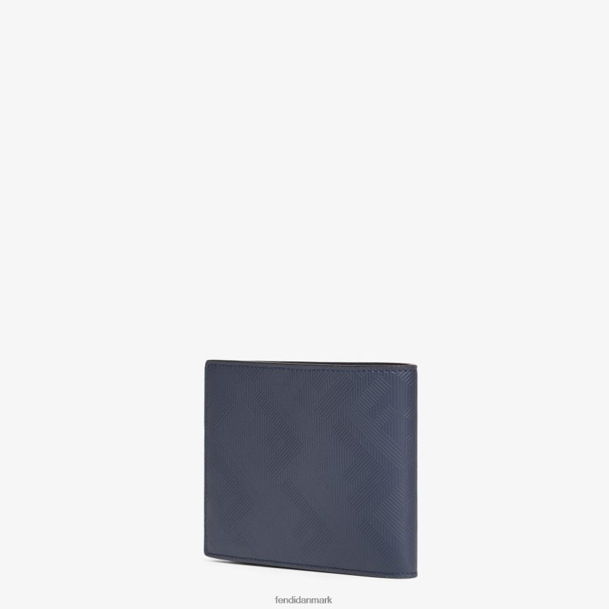 bi-fold pung i skyggelæder Mænd Fendi tilbehør blå A44V2D2652