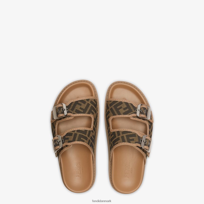 læder og stof sandaler Mænd Fendi fodtøj Brun A44V2D2226
