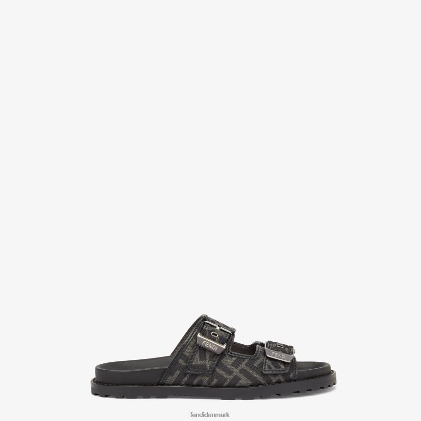 læder og stof sandaler Mænd Fendi fodtøj sort A44V2D2225