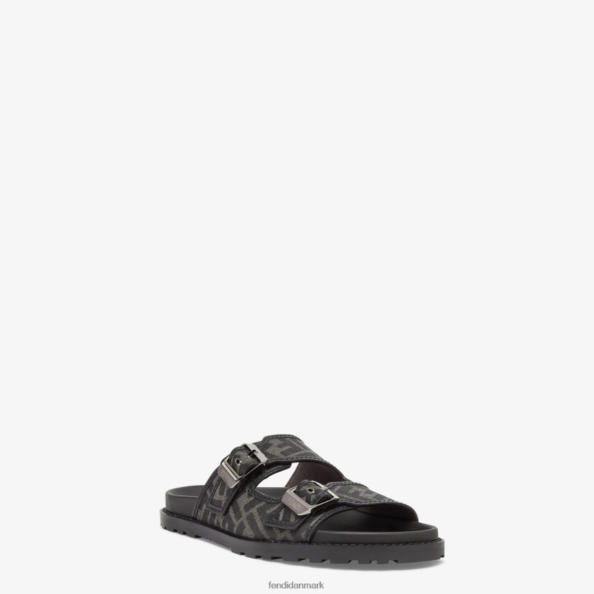 læder og stof sandaler Mænd Fendi fodtøj sort A44V2D2225