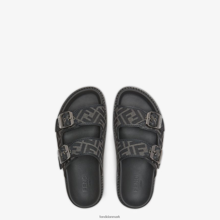 læder og stof sandaler Mænd Fendi fodtøj sort A44V2D2225