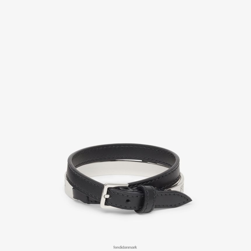 læder armbånd Mænd Fendi smykker sort A44V2D2694