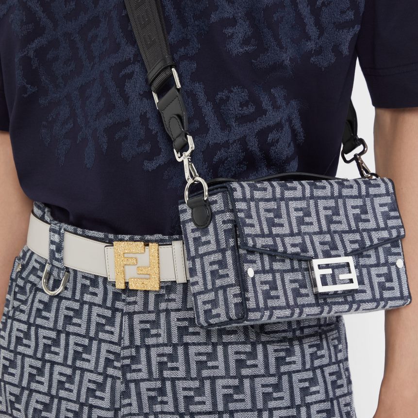 ff vendbart læderbælte Mænd Fendi tilbehør grå A44V2D2436