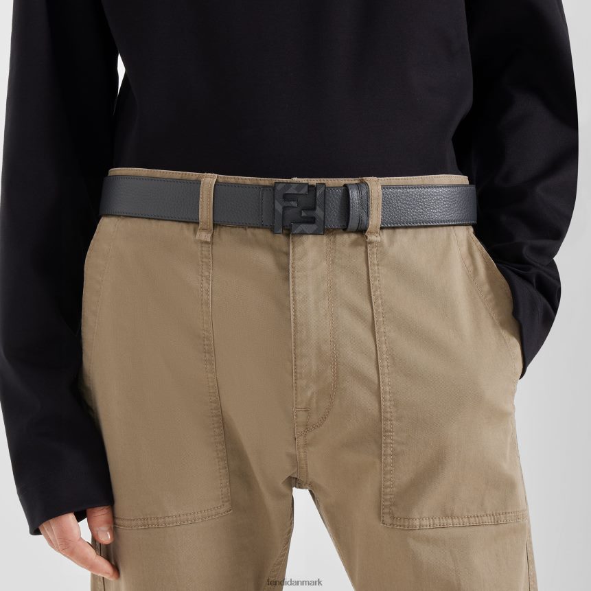 ff vendbart læderbælte Mænd Fendi tilbehør grå A44V2D2473