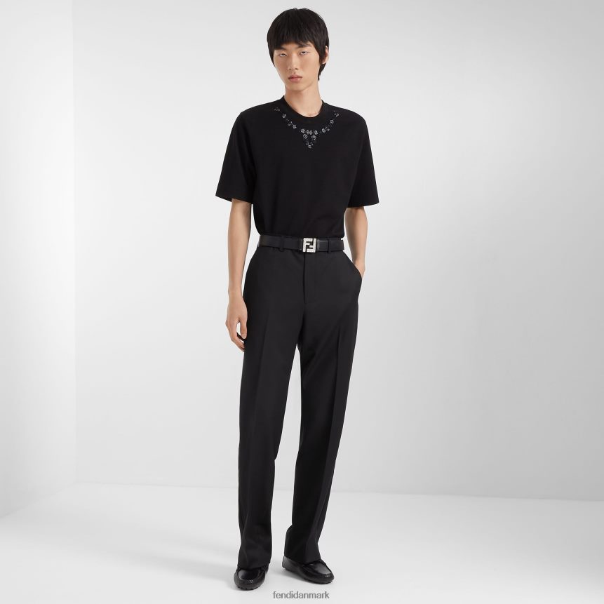 ff vendbart læderbælte Mænd Fendi tilbehør sort A44V2D2435