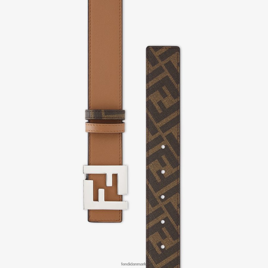 firkantet ff læder vendbart bælte Mænd Fendi tilbehør Brun A44V2D2442