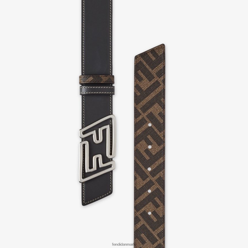 hurtigere vendbart læderbælte Mænd Fendi tilbehør grå A44V2D2429