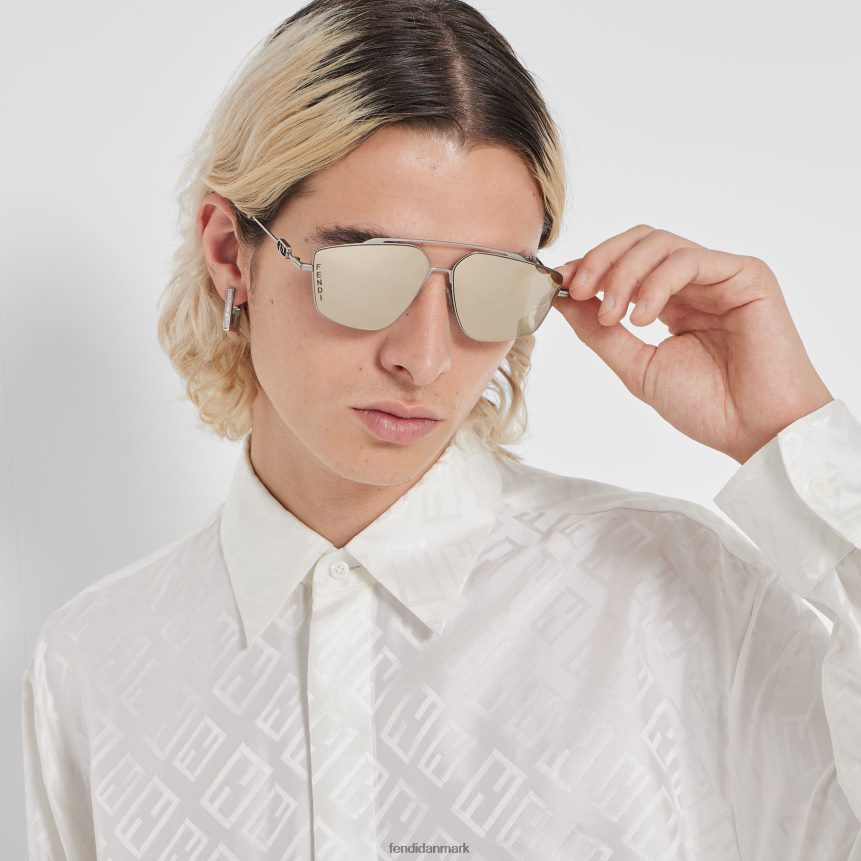 ruthenium metal solbriller med linser Mænd Fendi tilbehør grå A44V2D2445